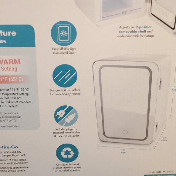LAST ONE! LED LIGHTED MINI FRIDGE 6L - Picture 6 of 10